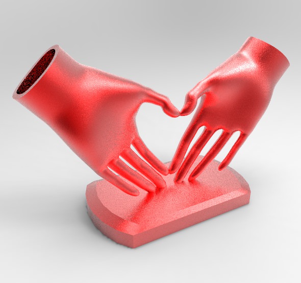 HeartHands Statue 3D print model_7