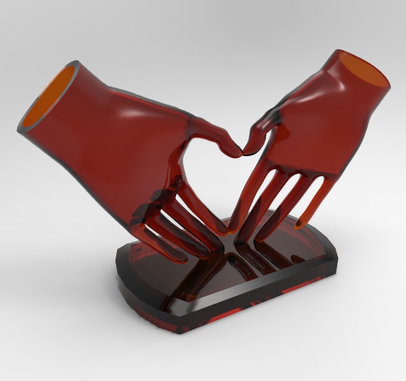 HeartHands Statue 3D print model_9