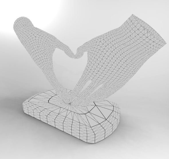 HeartHands Statue 3D print model_15