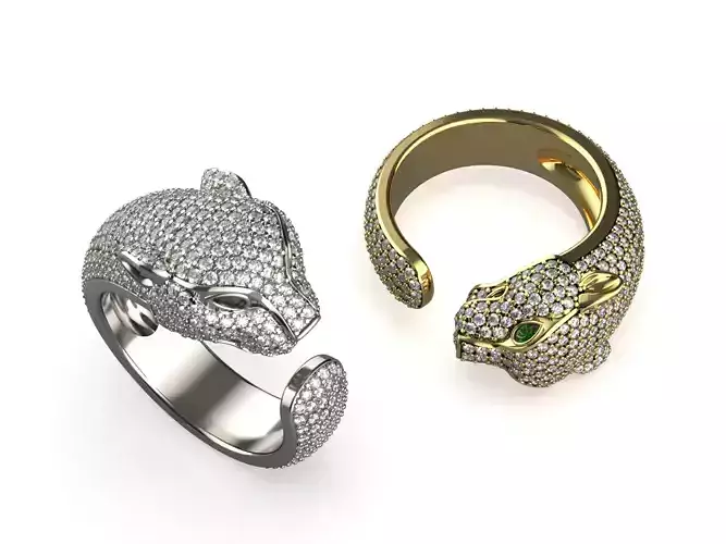 Diamond Panther Ring