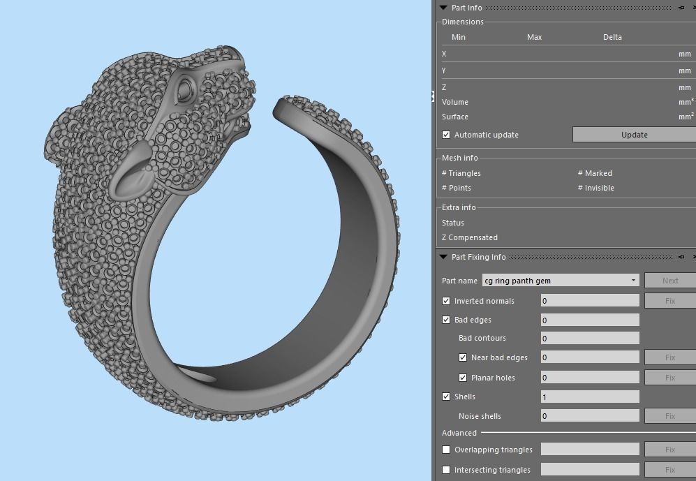 Diamond Panther Ring 3D print model_10