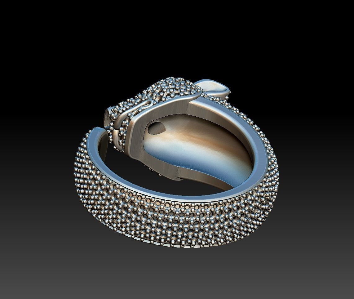 Diamond Panther Ring 3D print model_15