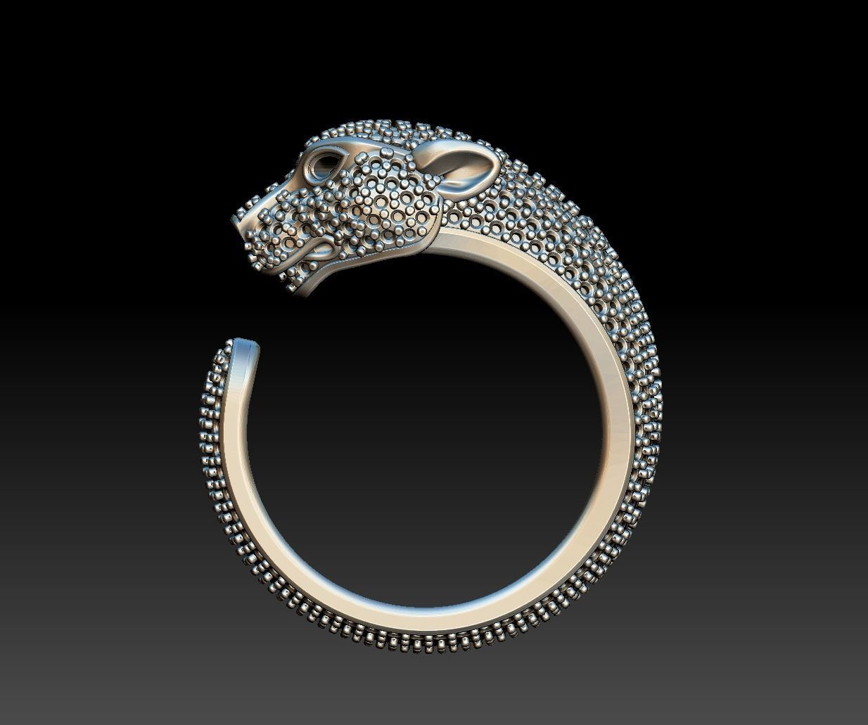 Diamond Panther Ring 3D print model_11