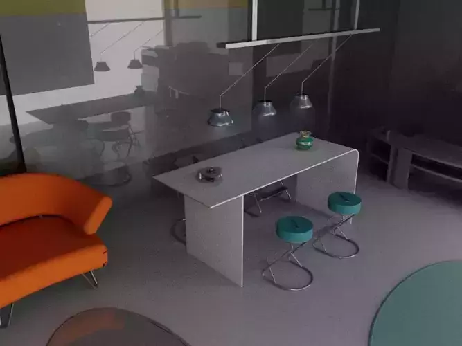 A Modern office room 3D model
