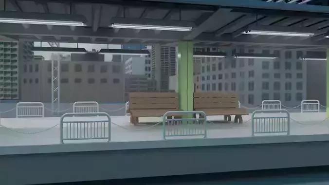 A railway station lowply industrial CAD