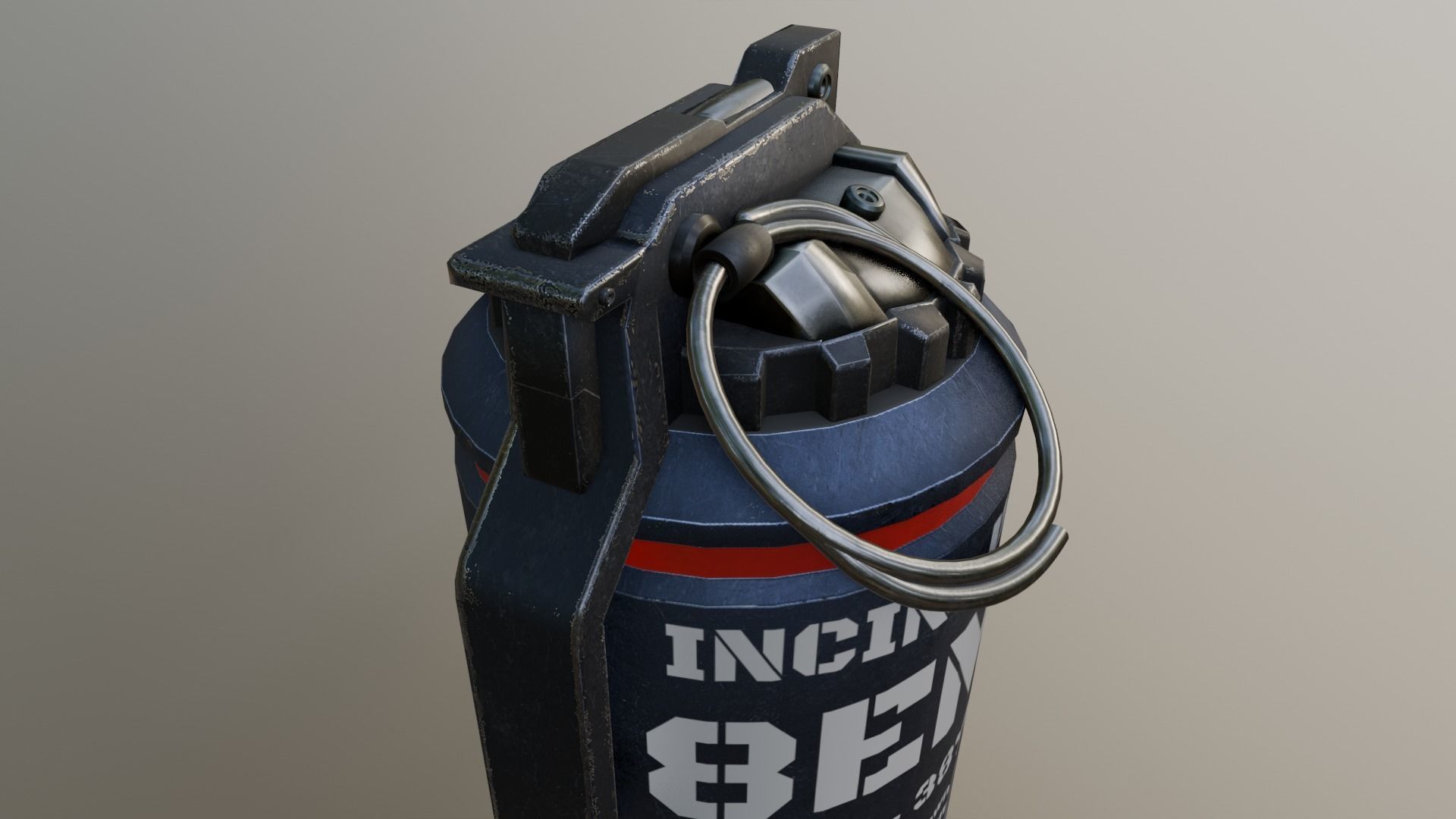 Thermal Grenade Low-poly 3D model_10