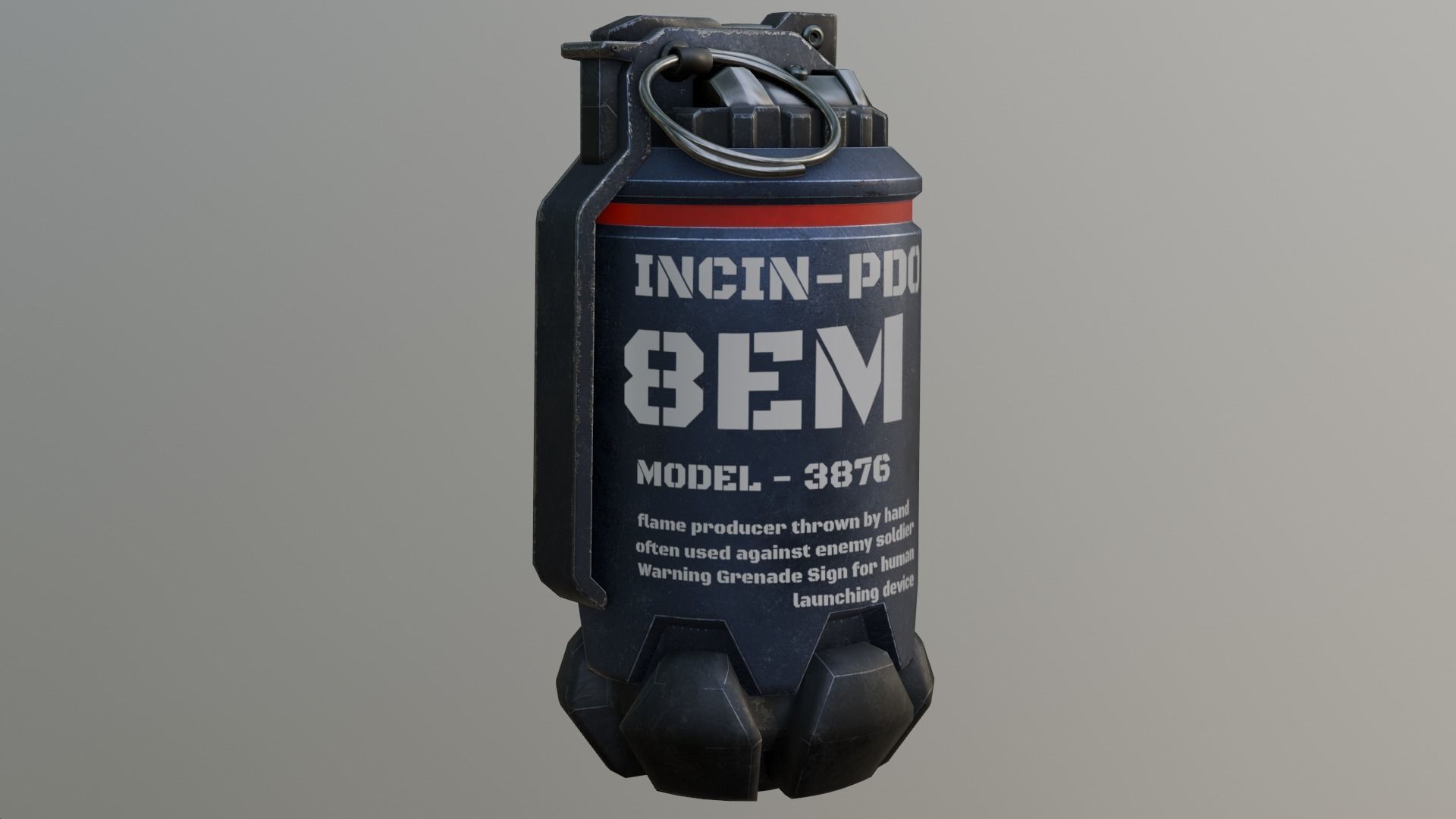Thermal Grenade Low-poly 3D model_1