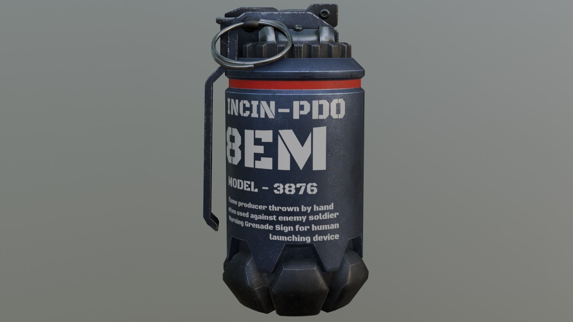 Thermal Grenade Low-poly 3D model_7