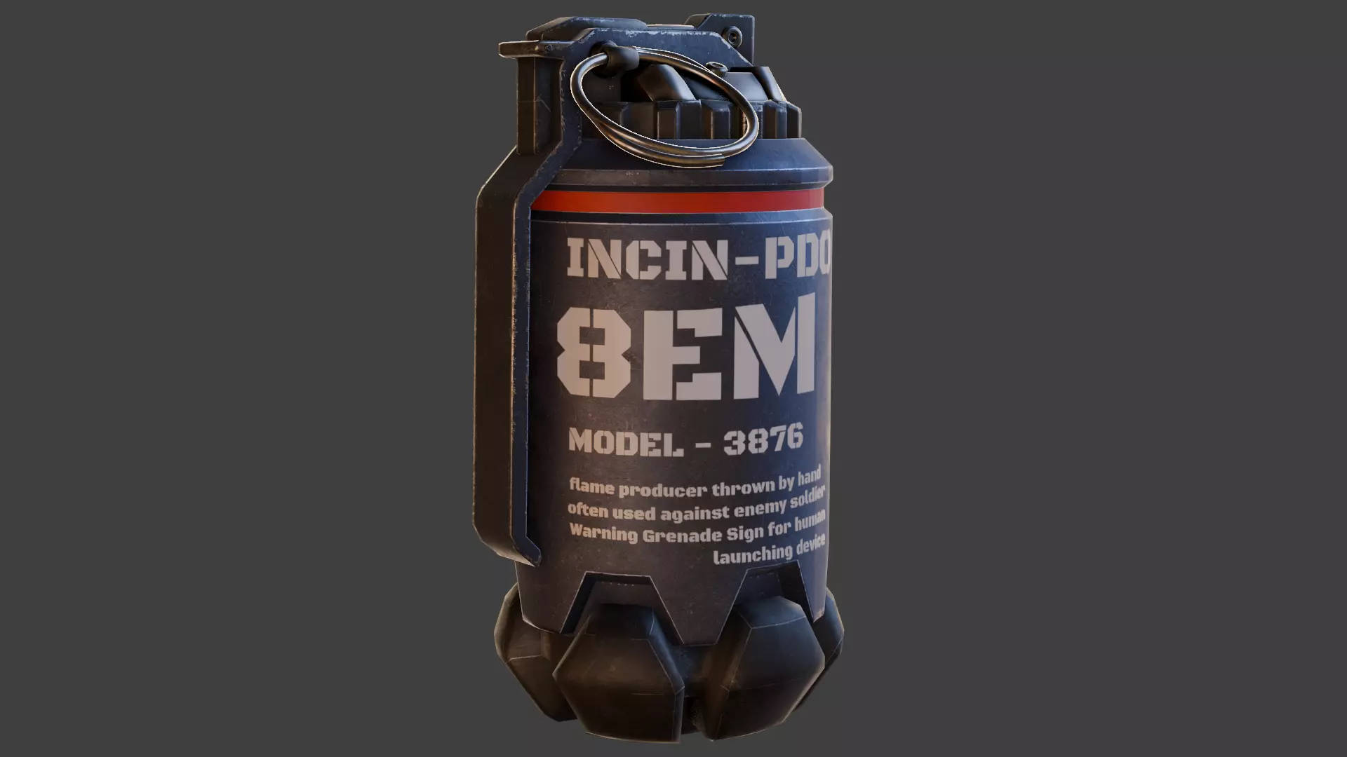 Thermal Grenade Low-poly 3D model_0