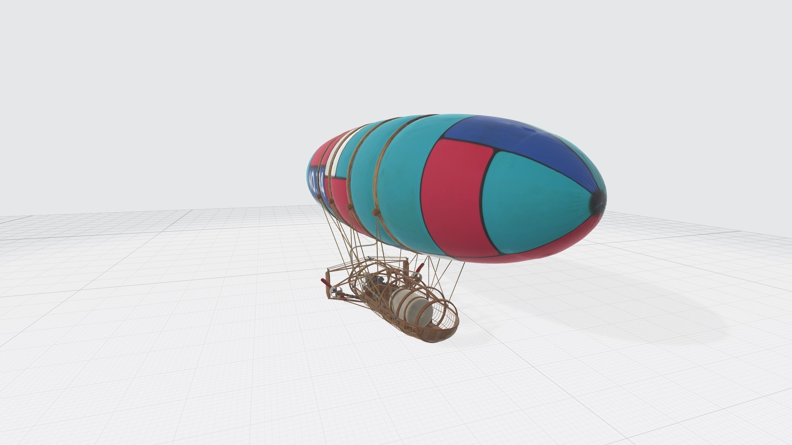 An Airship design with sketchup Low-poly 3D model_3