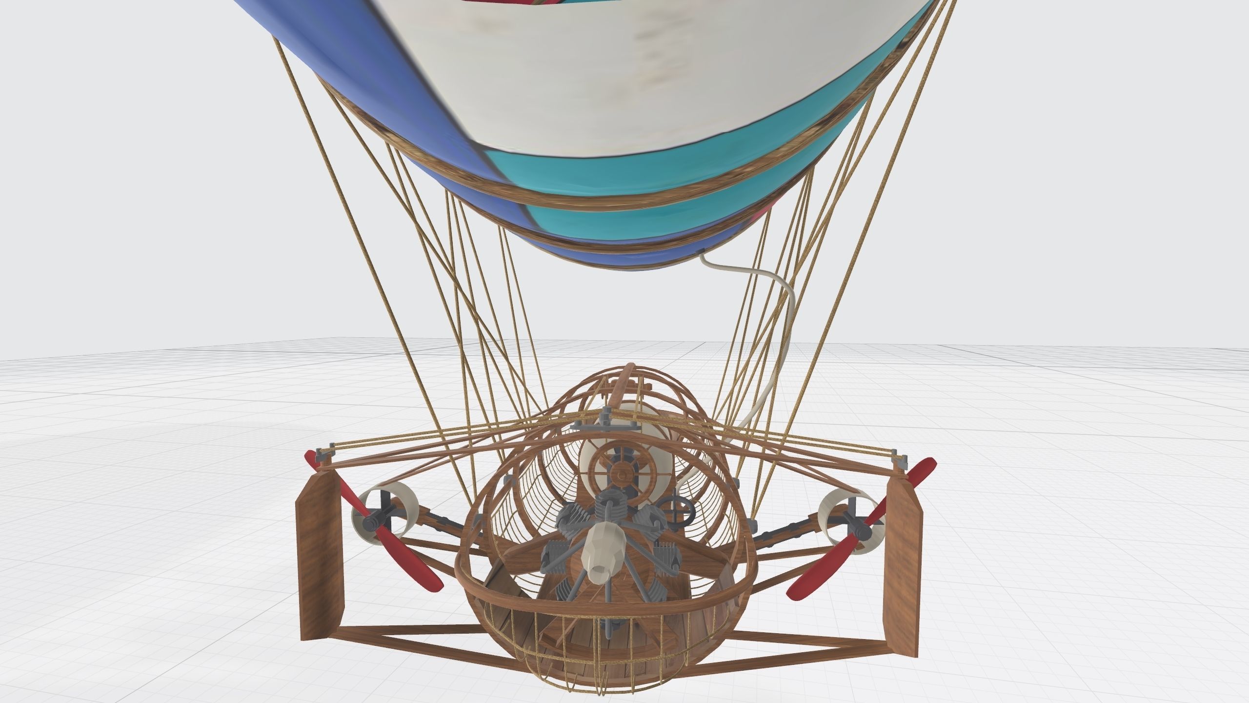 An Airship design with sketchup Low-poly 3D model_7