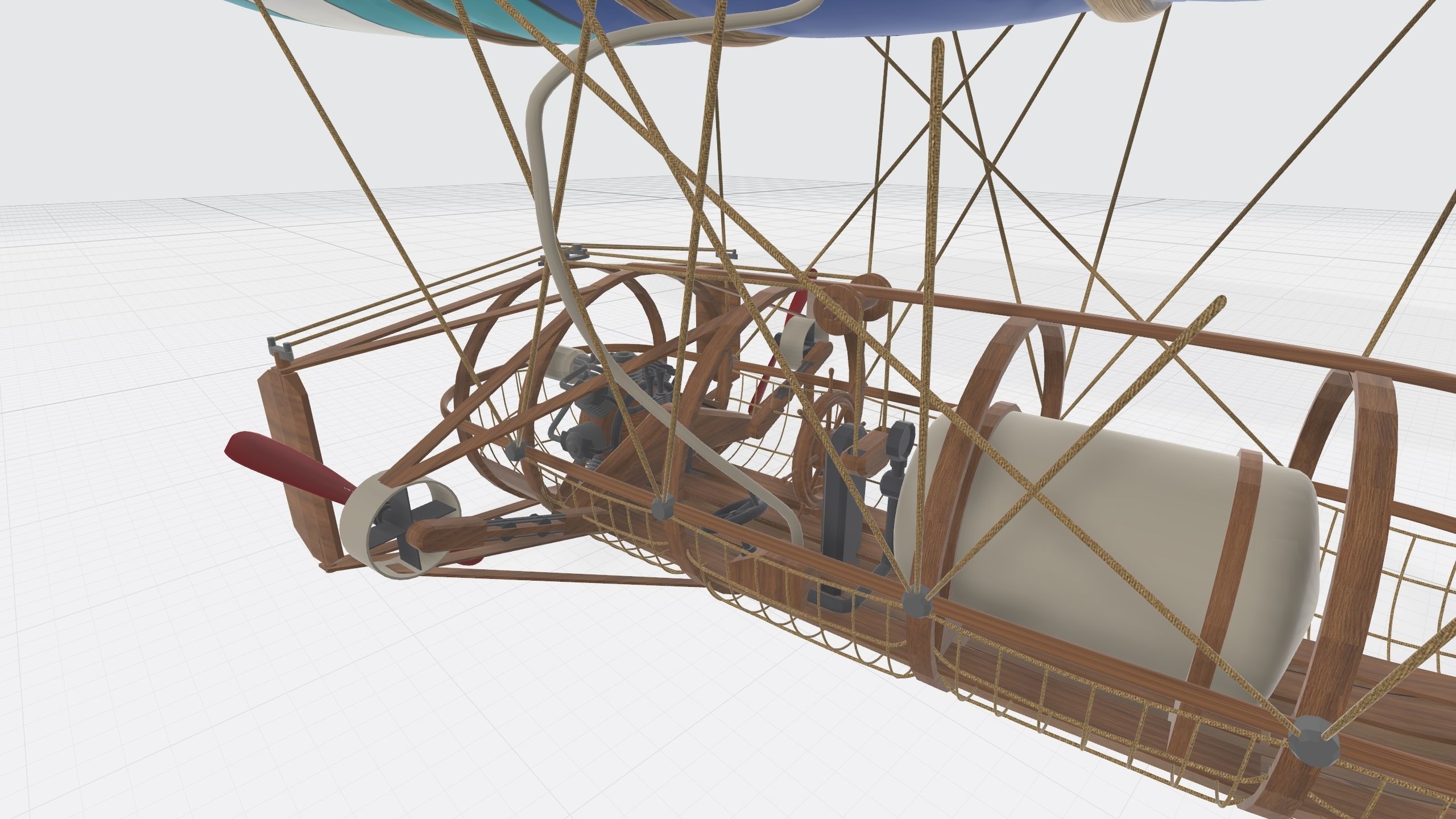 An Airship design with sketchup Low-poly 3D model_8