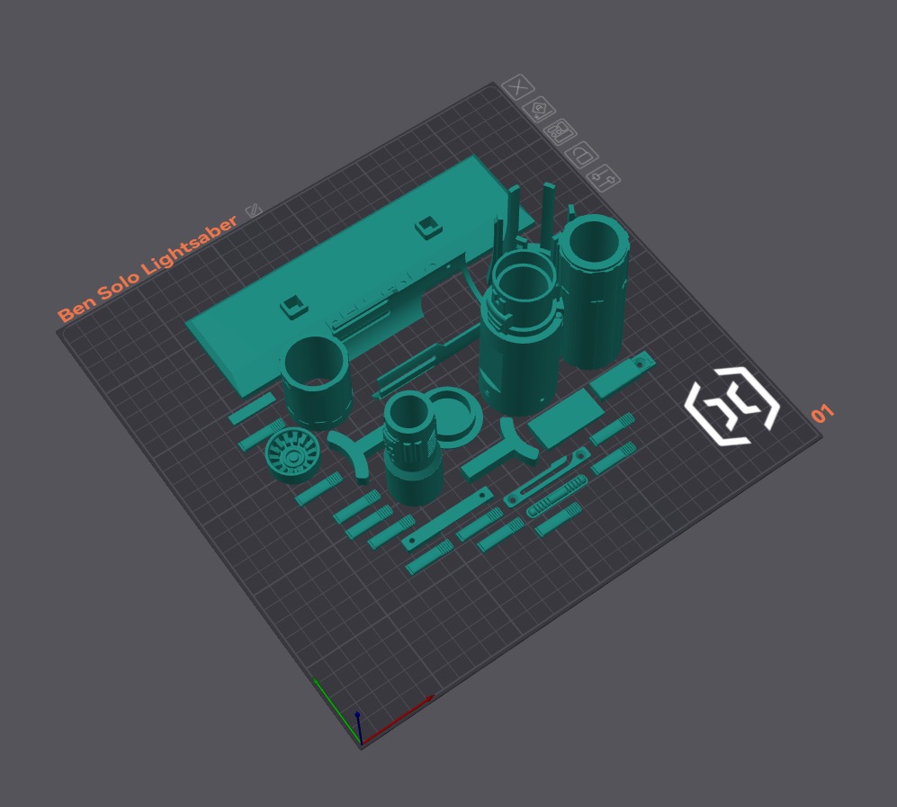 Ben Solo Lightsaber 3D print model_1