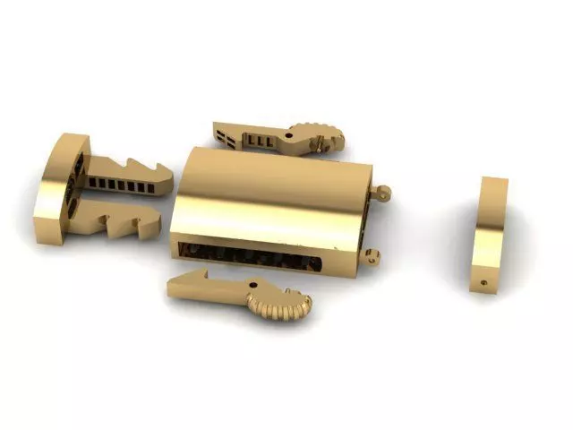 Lock bracelet or necklace clasp 3D print model 3D print model