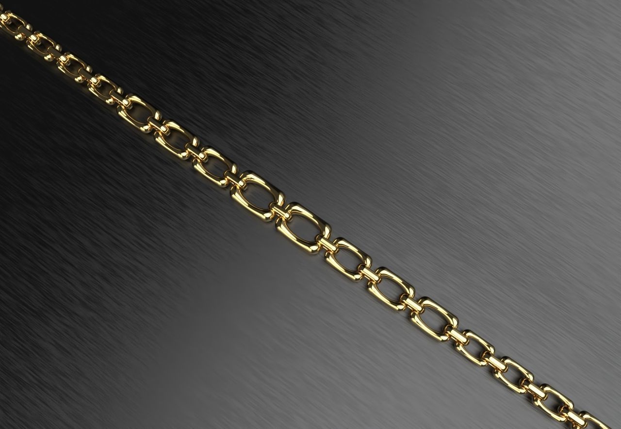 Graduated Square Chain Link Necklace or bracelet 3D print model_1