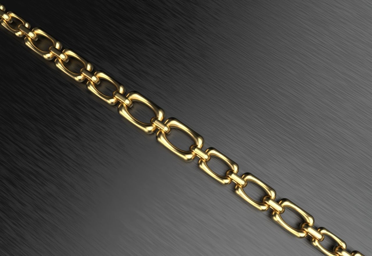 Graduated Square Chain Link Necklace or bracelet 3D print model_3