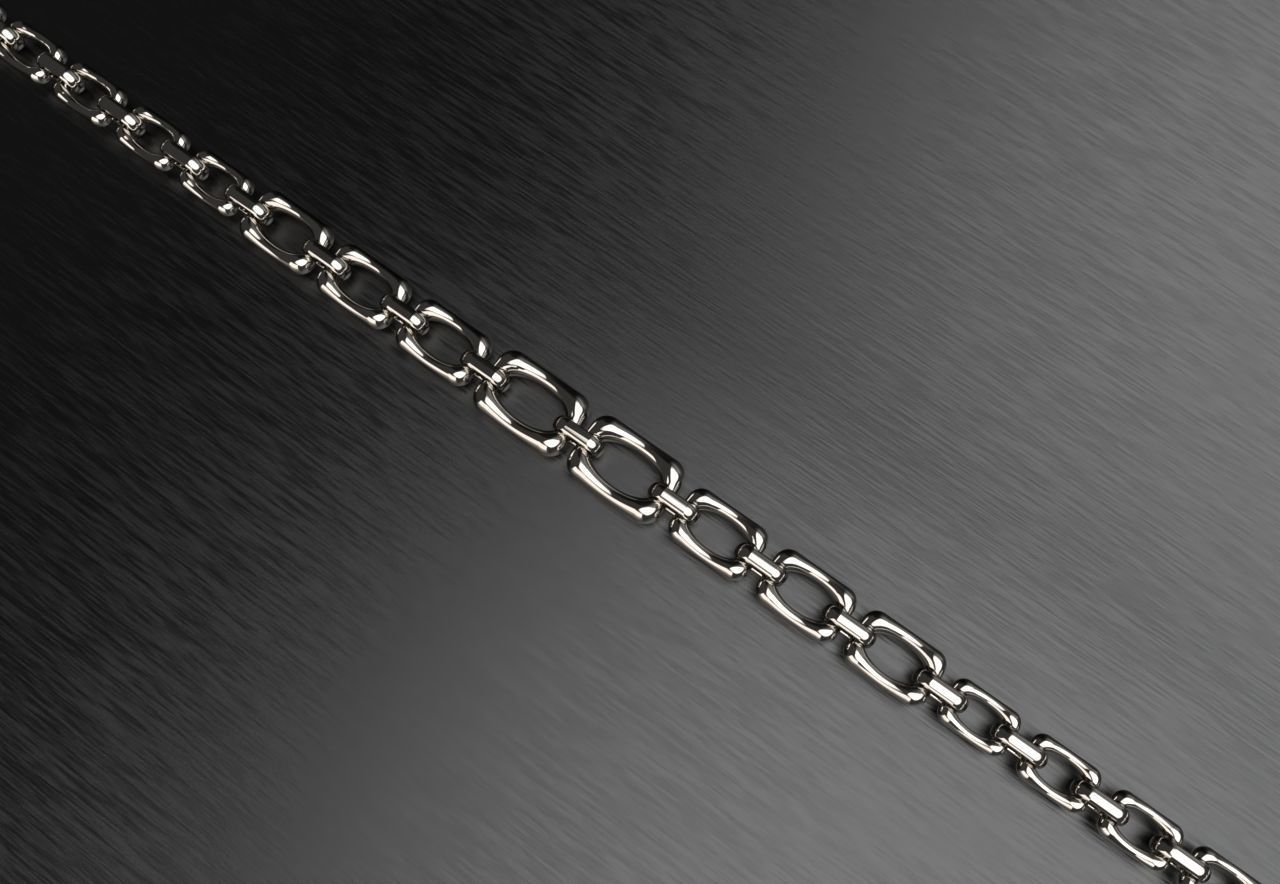 Graduated Square Chain Link Necklace or bracelet 3D print model_2