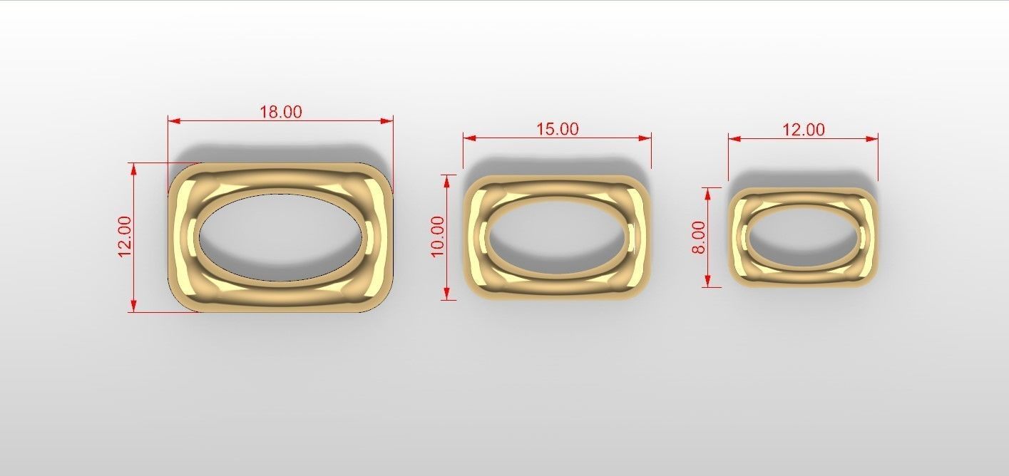 Graduated Square Chain Link Necklace or bracelet 3D print model_9