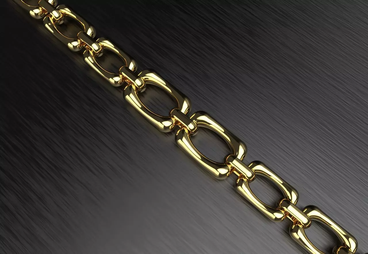 Graduated Square Chain Link Necklace or bracelet 3D print model_0