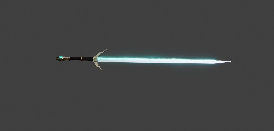 viking sword Low-poly 3D model_7