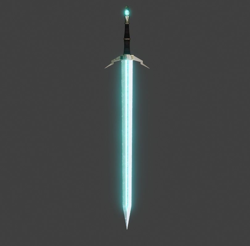 viking sword Low-poly 3D model_5