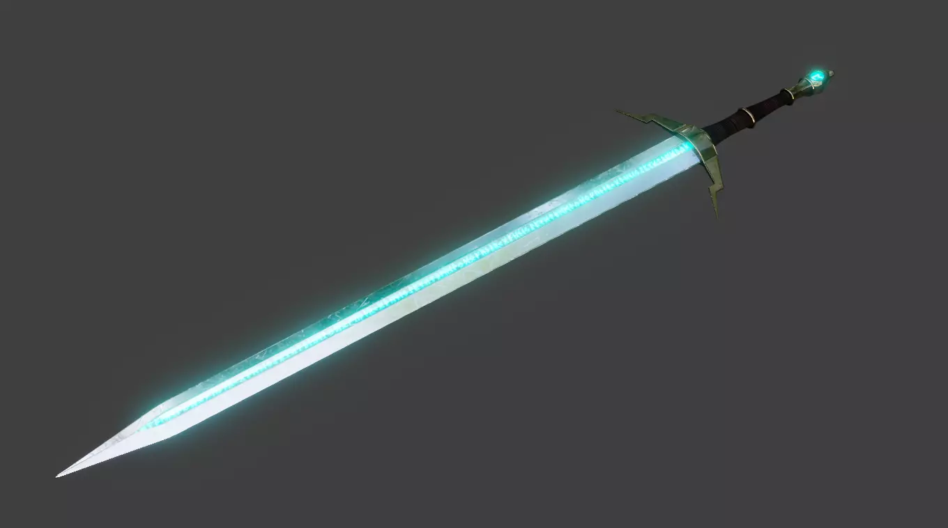 viking sword Low-poly 3D model_0