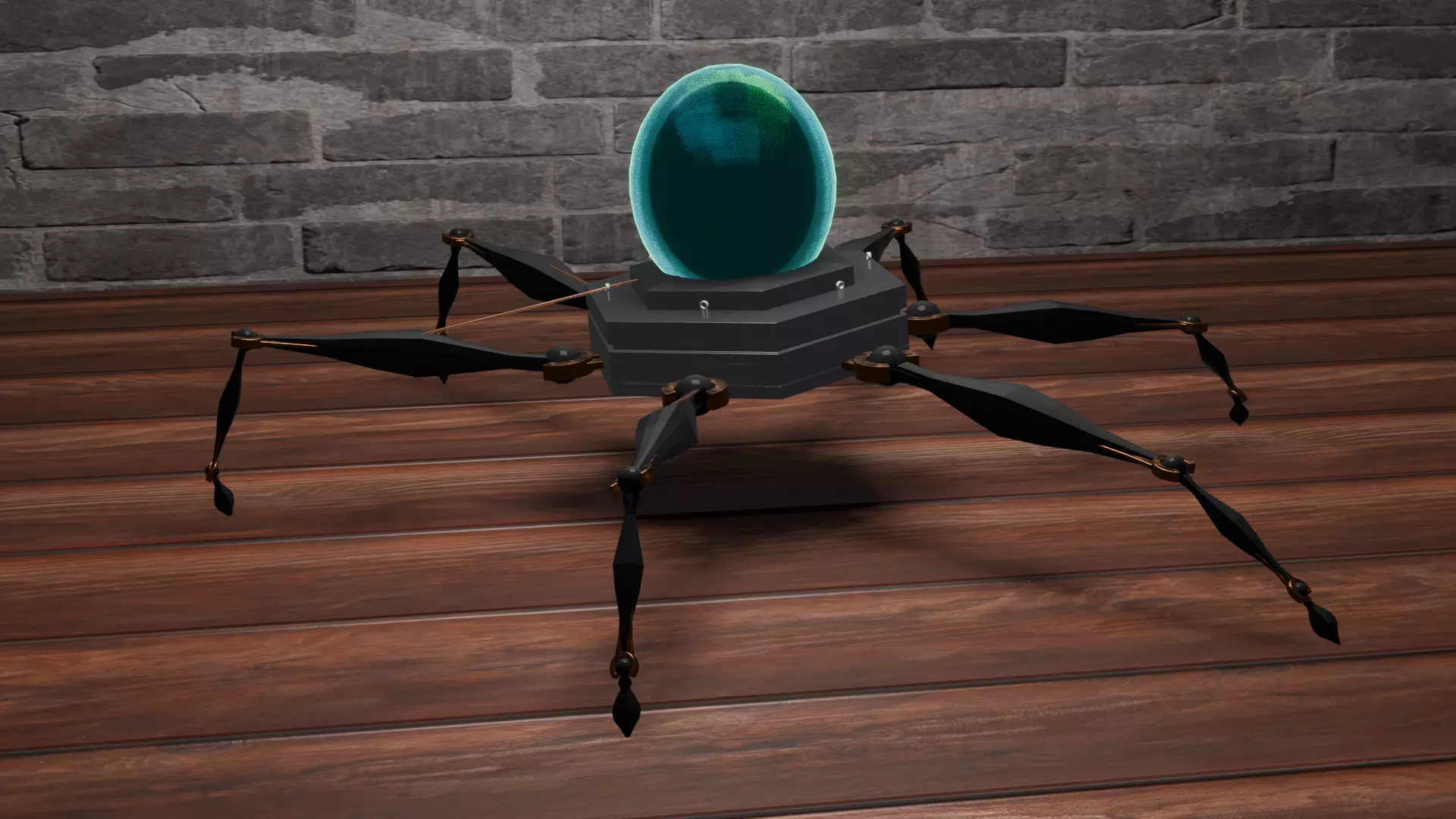 Rigged - Mini Spider Robot 3D model_0