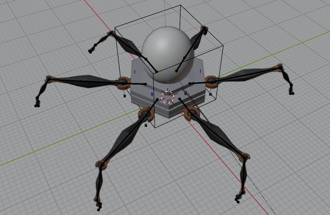 Rigged - Mini Spider Robot 3D model_2
