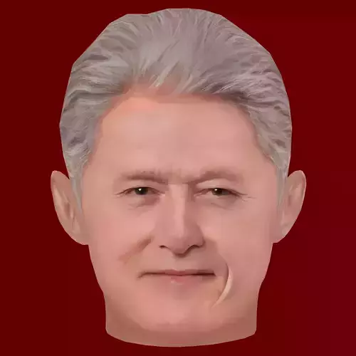 Low Poly Head of the President - Bill Clinton Low-poly 3D model