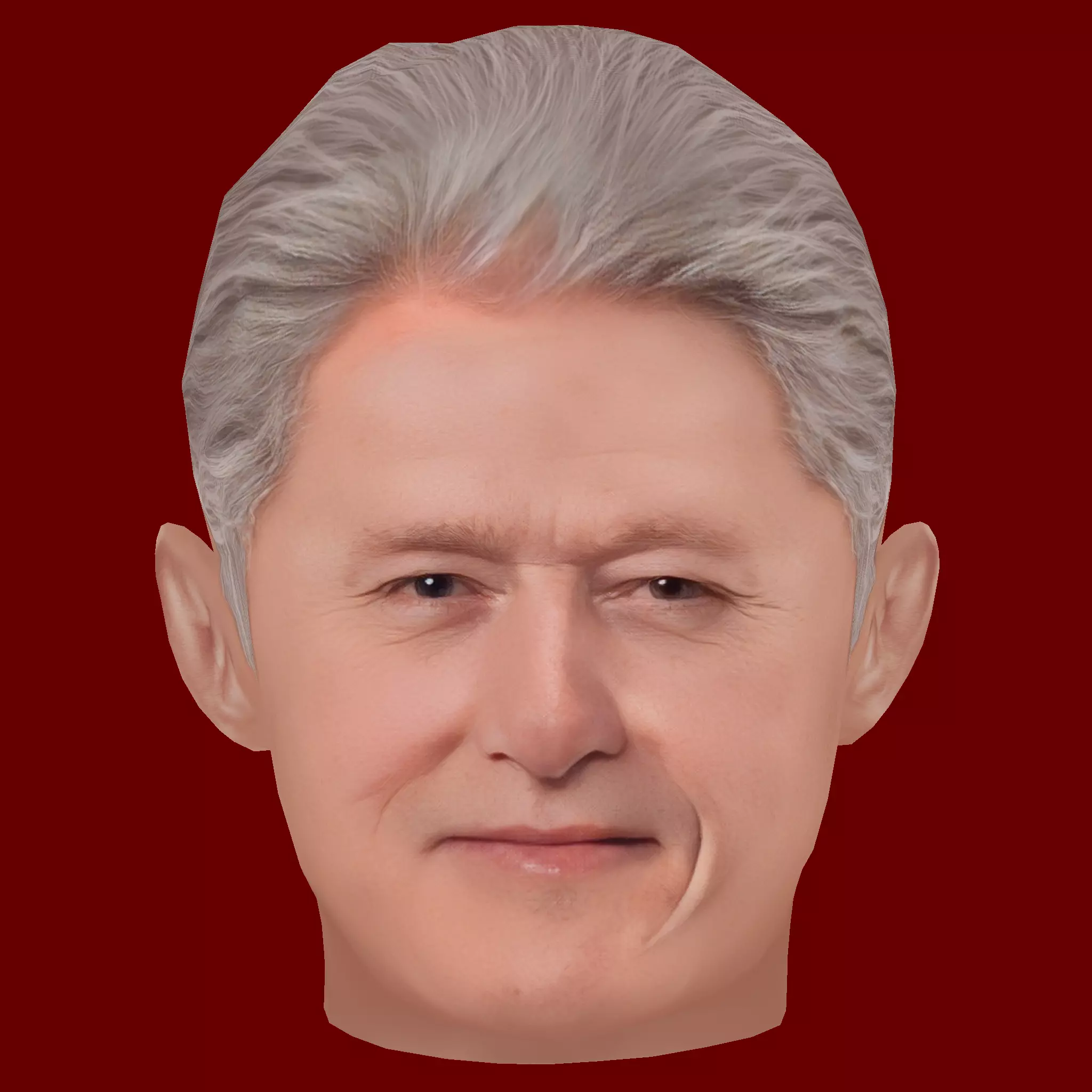 Low Poly Head of the President - Bill Clinton Low-poly 3D model