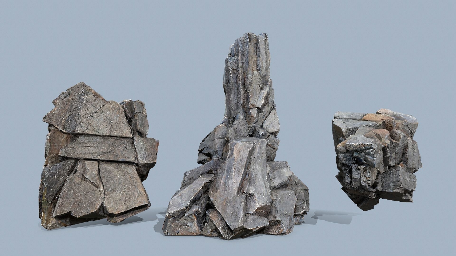 cliff rocks Low-poly 3D model_12