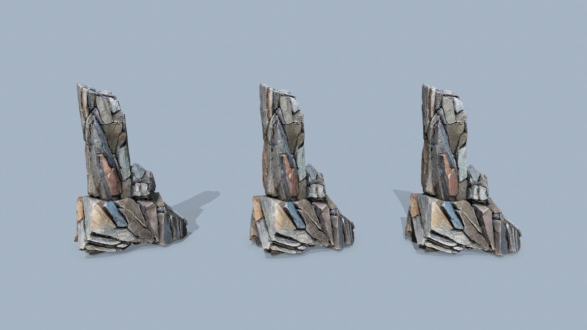 cliff rocks Low-poly 3D model_13
