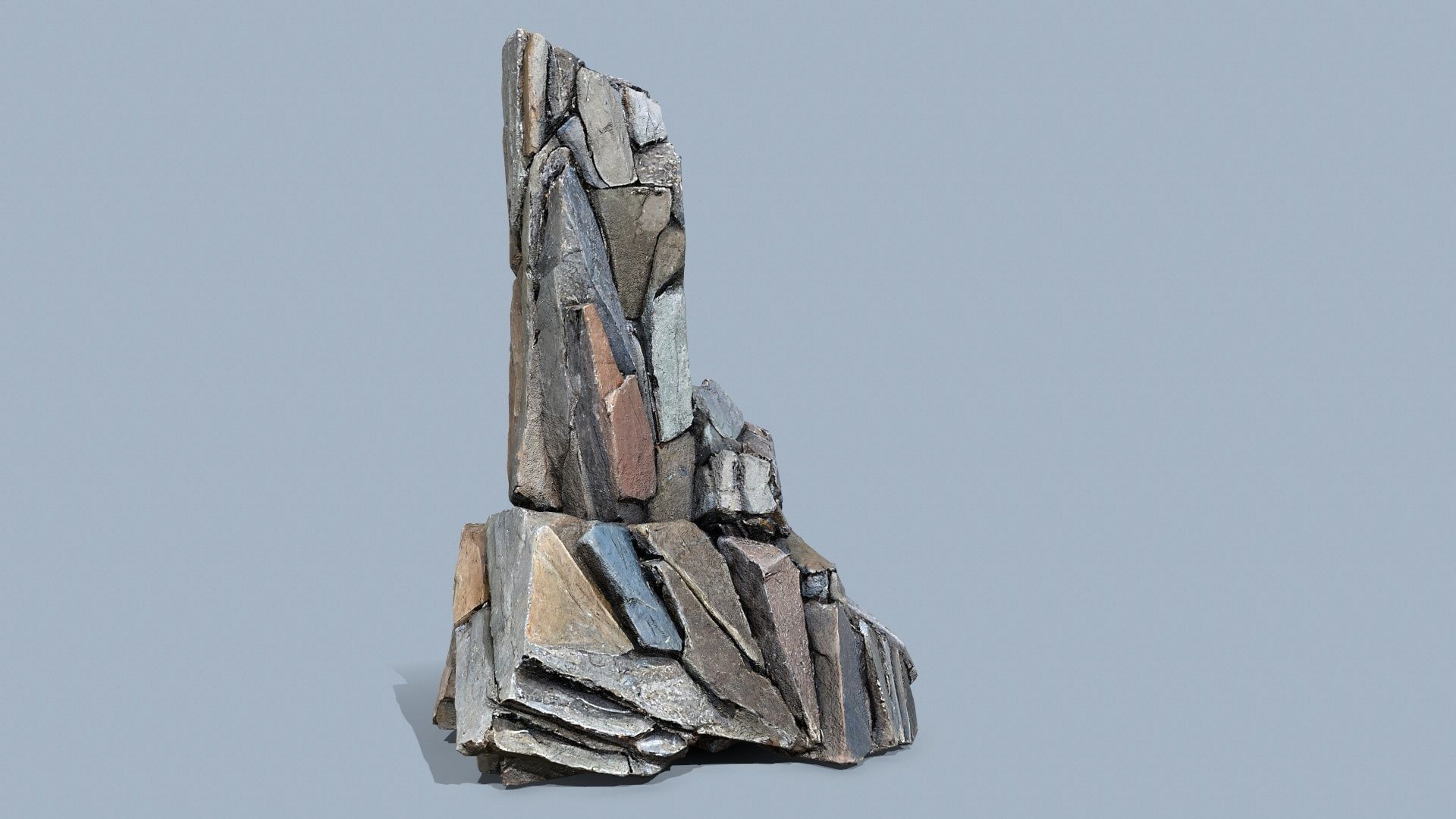 cliff rocks Low-poly 3D model_4