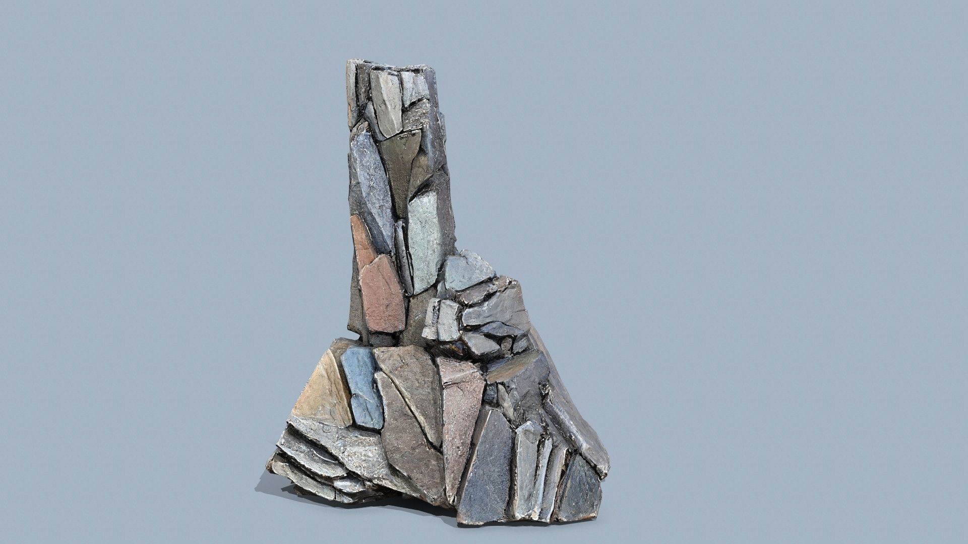 cliff rocks Low-poly 3D model_3