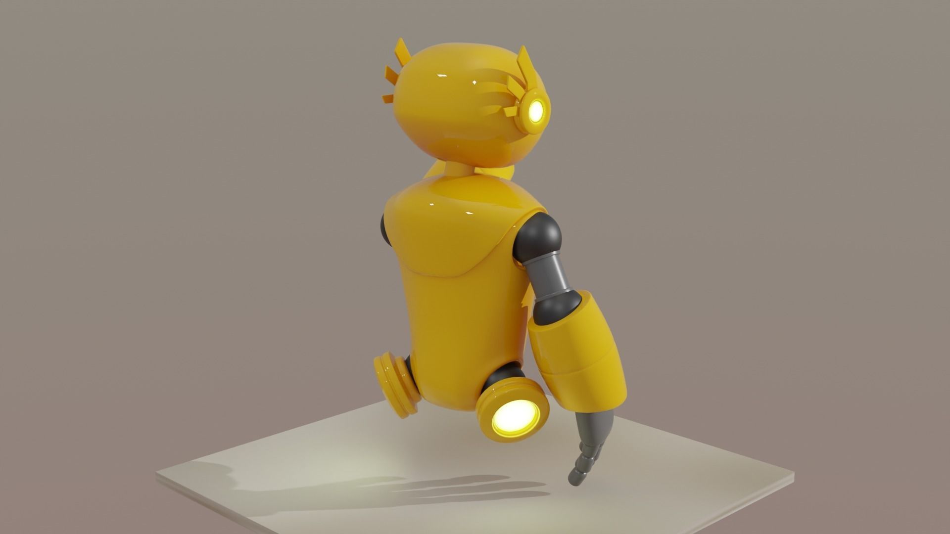 Yellow Robot 3D model_3