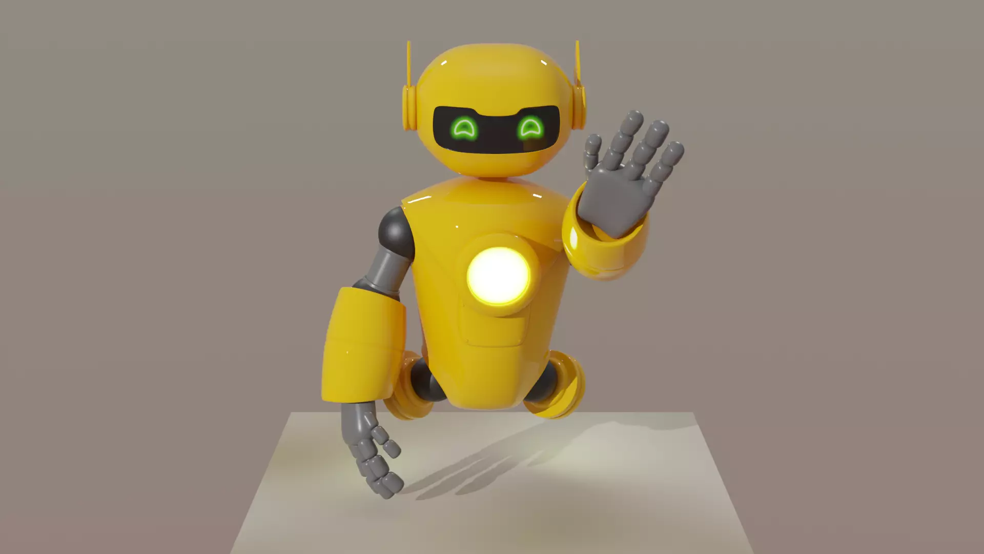 Yellow Robot 3D model_0