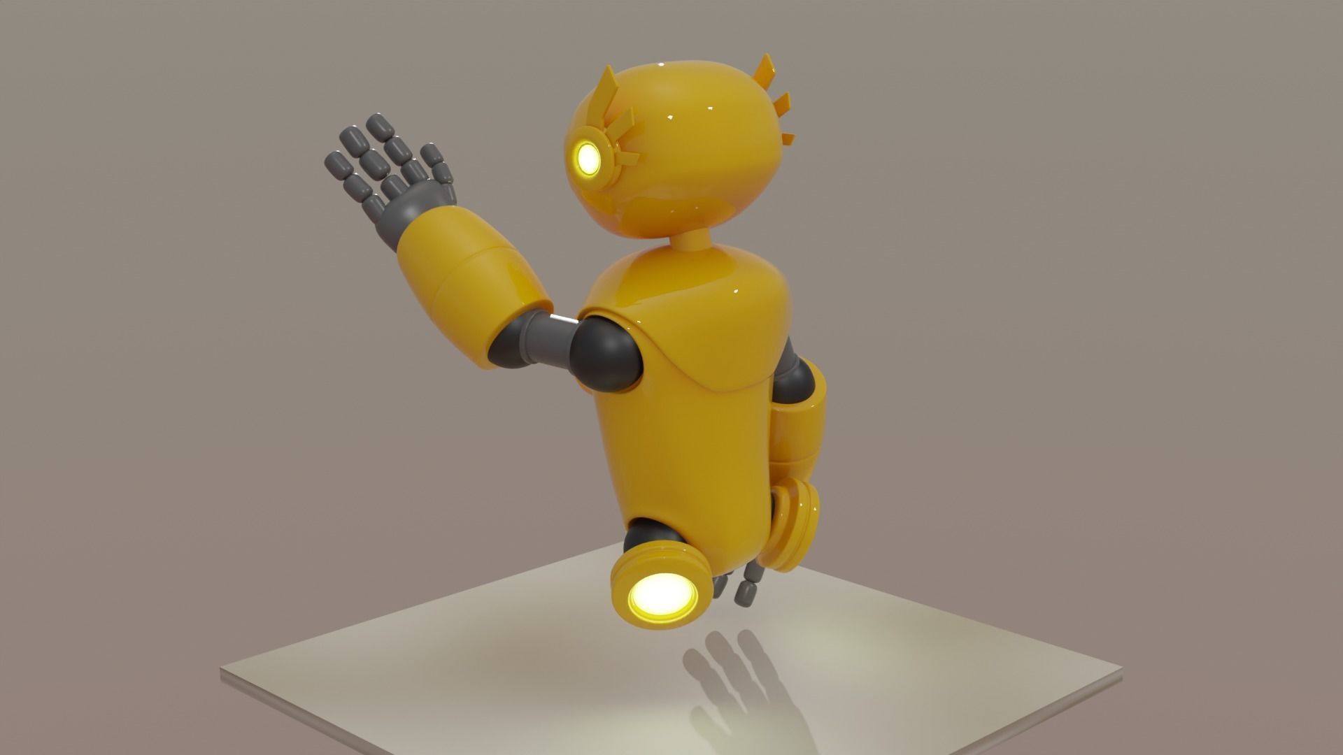Yellow Robot 3D model_5