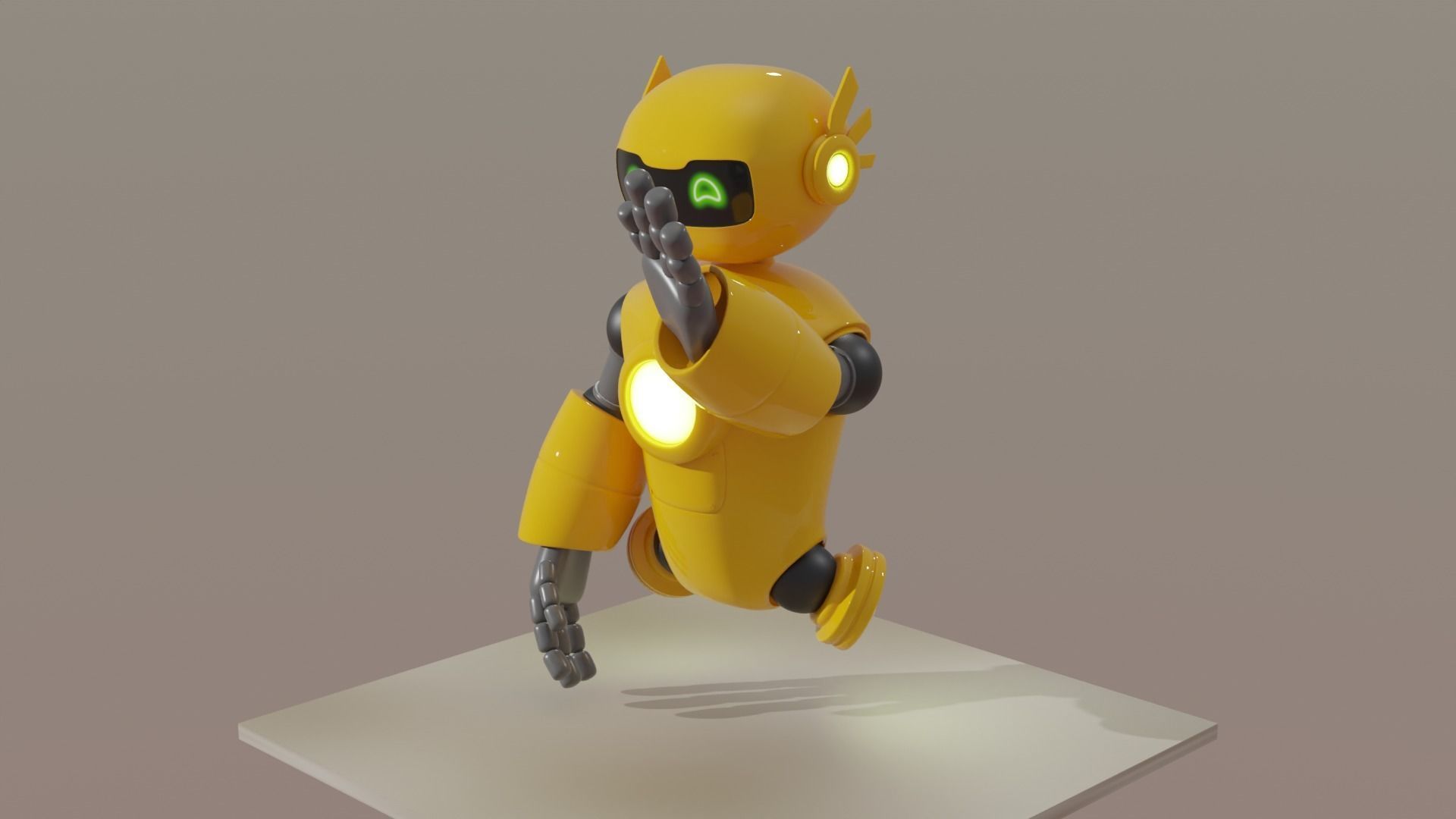 Yellow Robot 3D model_7