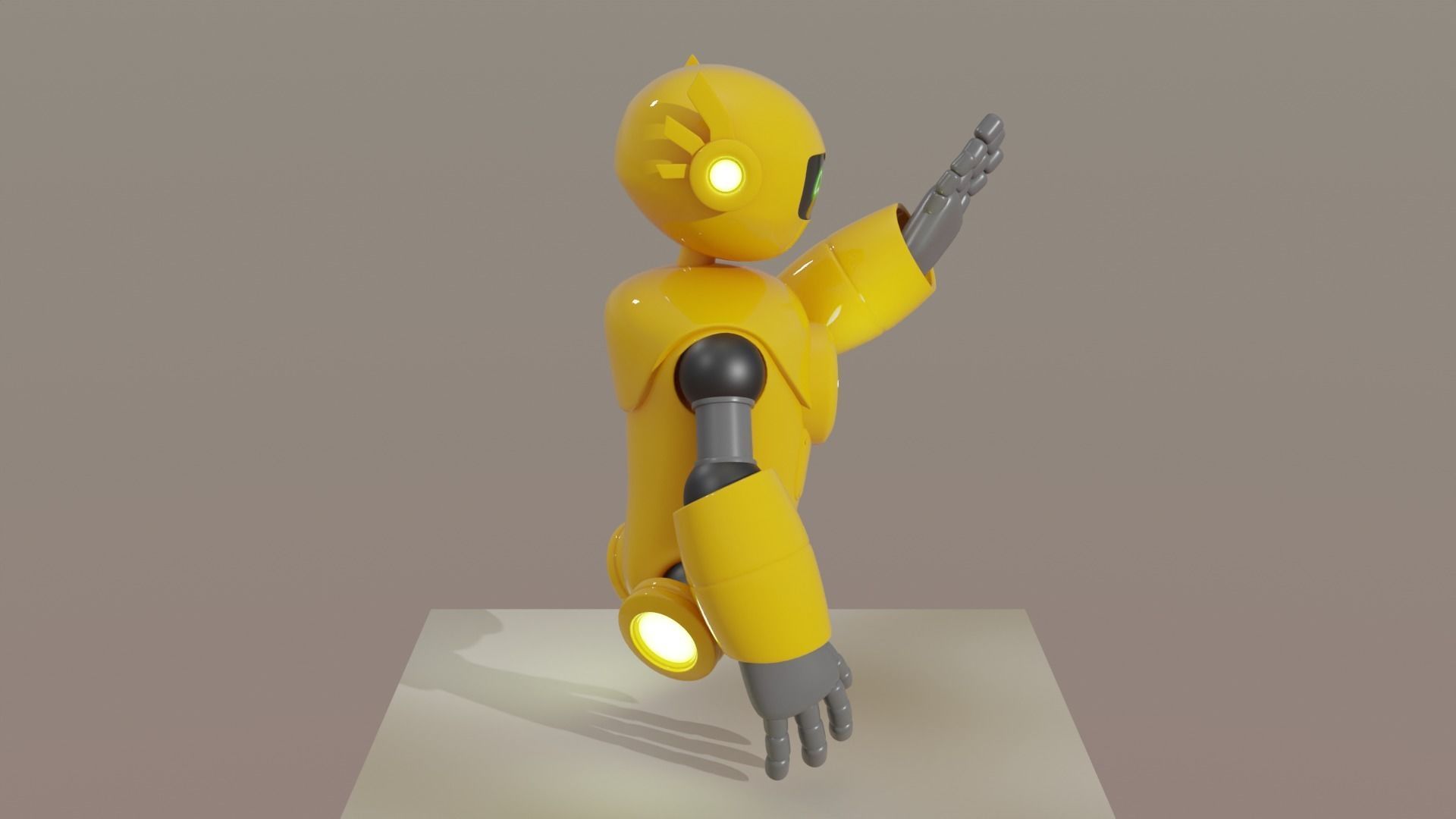 Yellow Robot 3D model_2