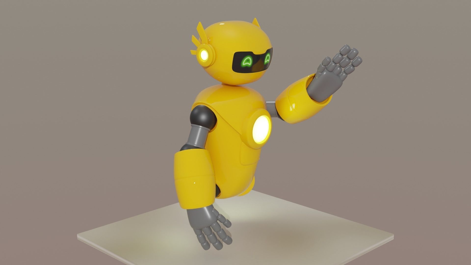 Yellow Robot 3D model_1