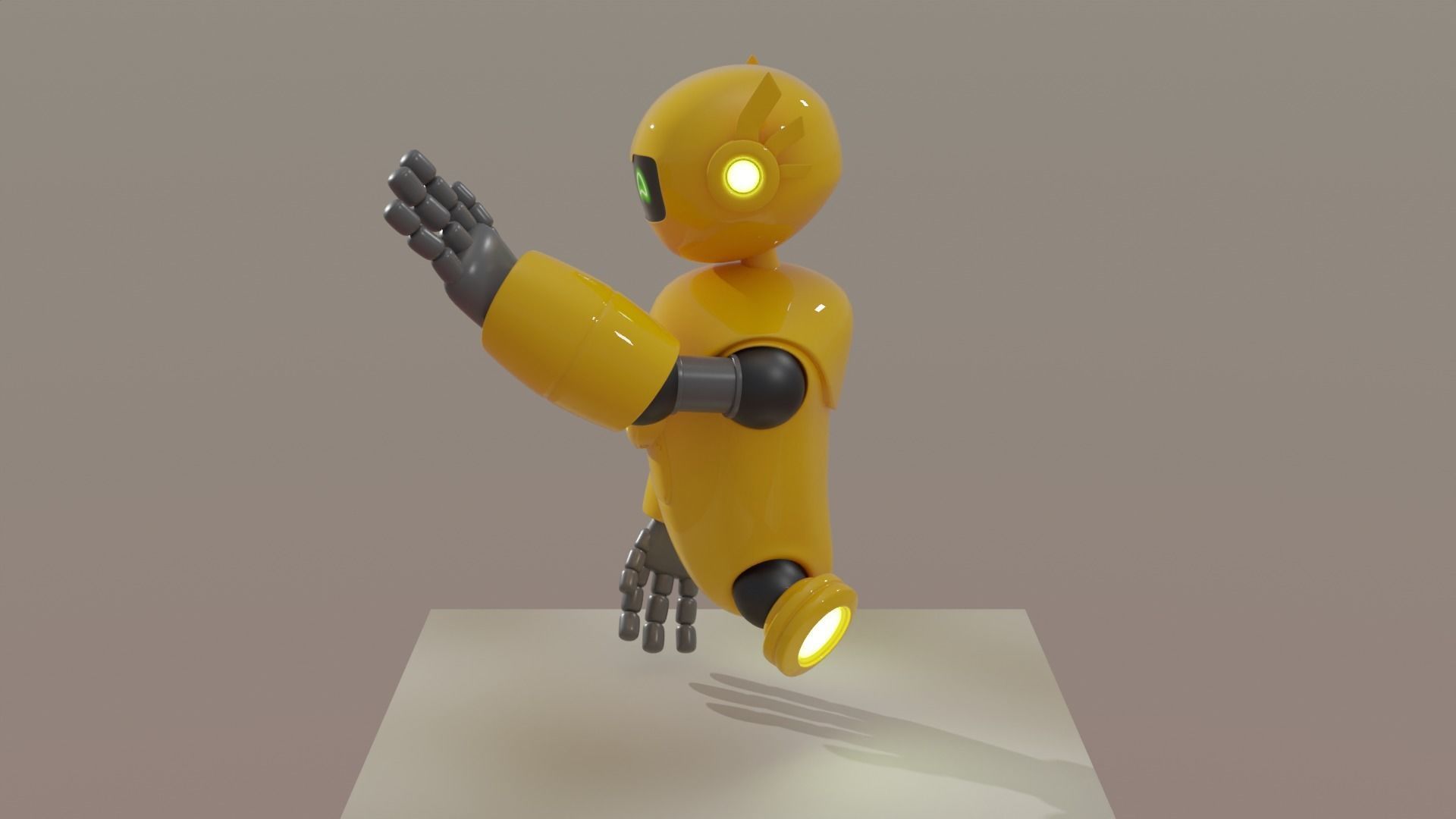 Yellow Robot 3D model_6