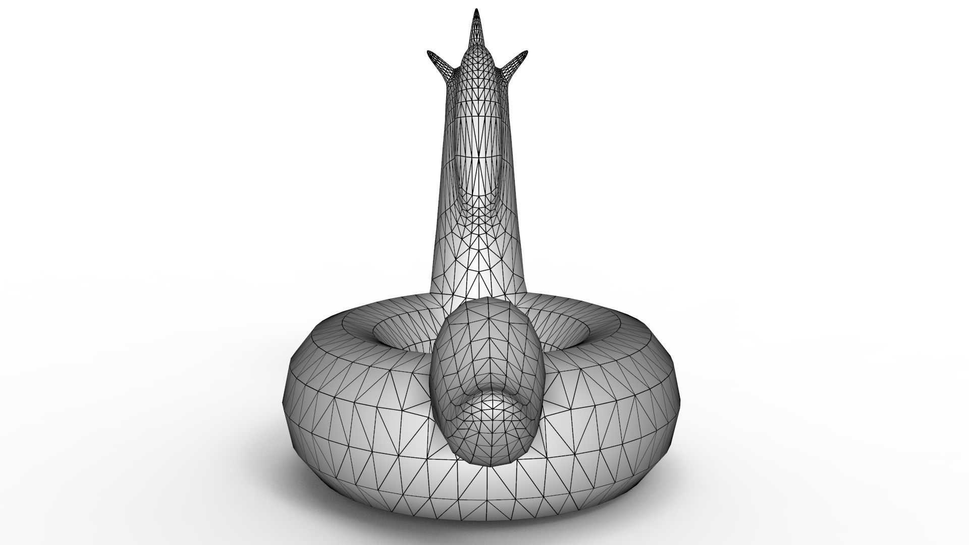 white unicorn pool float 3D model_12