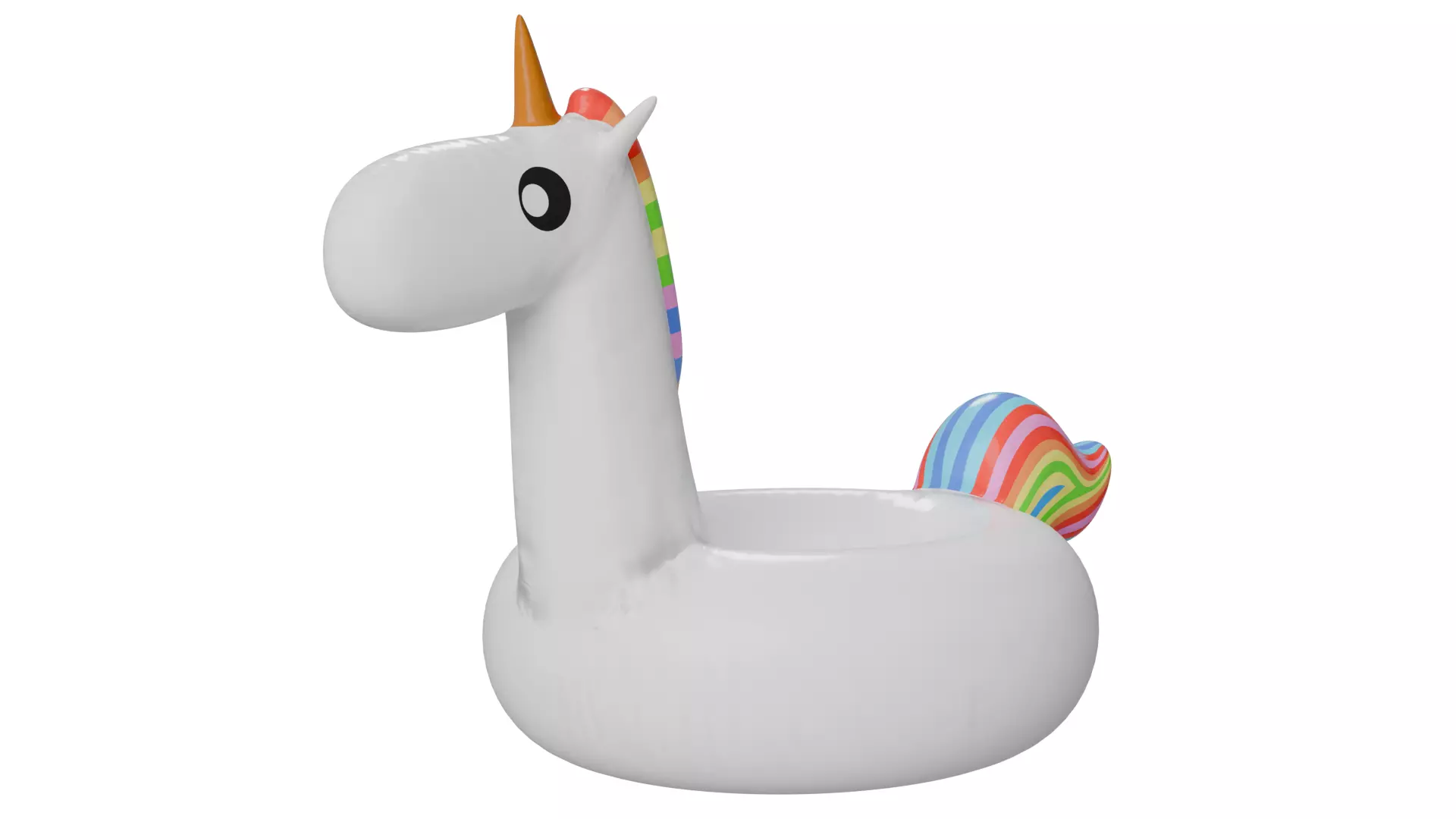 white unicorn pool float 3D model_0