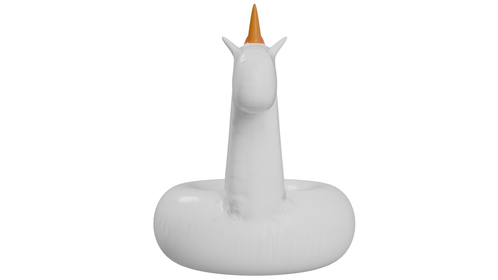 white unicorn pool float 3D model_7