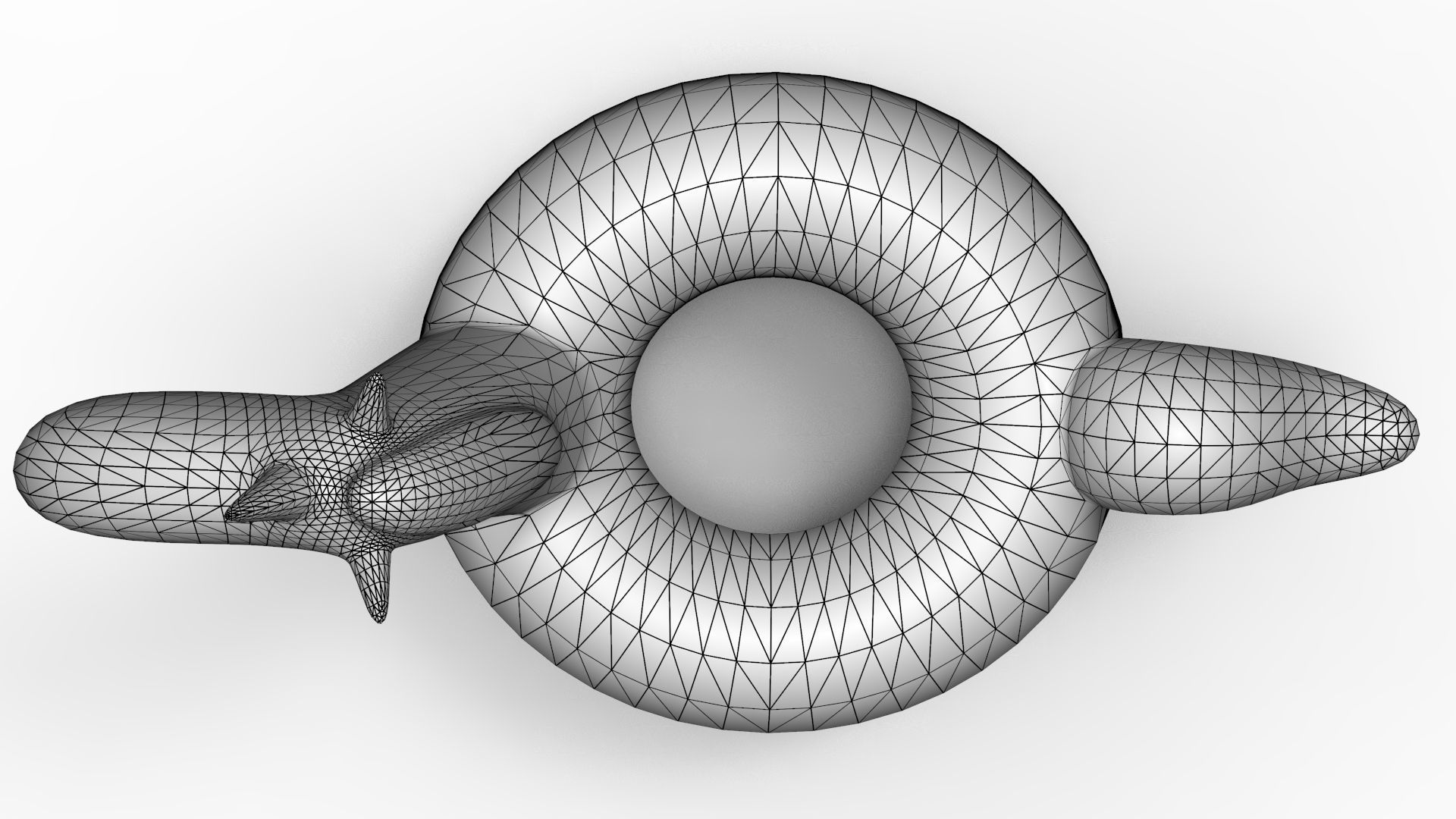 white unicorn pool float 3D model_17