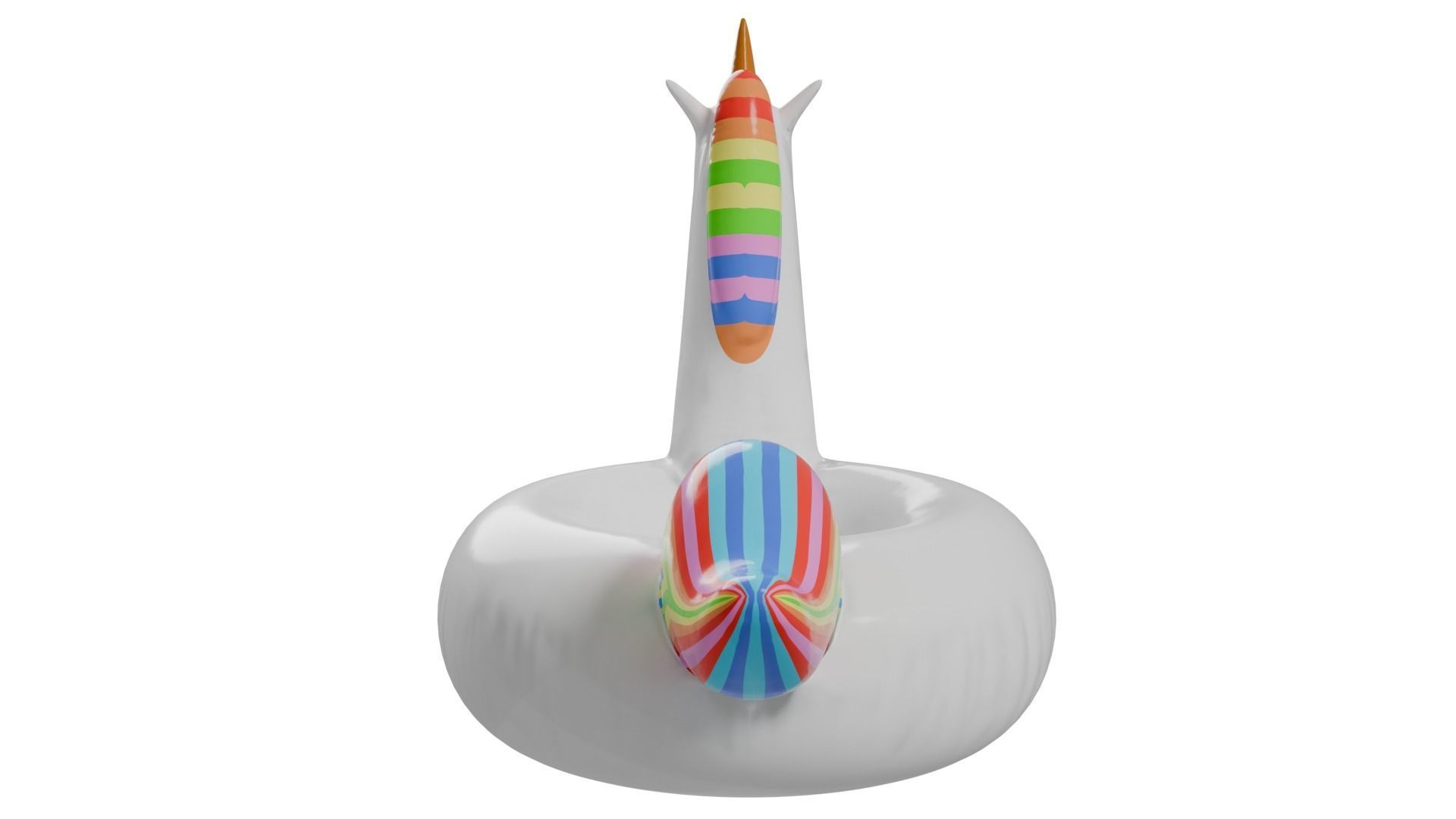 white unicorn pool float 3D model_3
