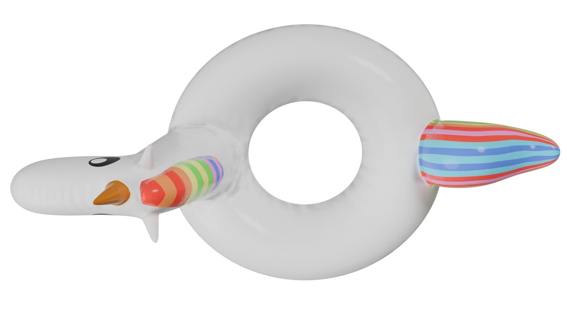 white unicorn pool float 3D model_8