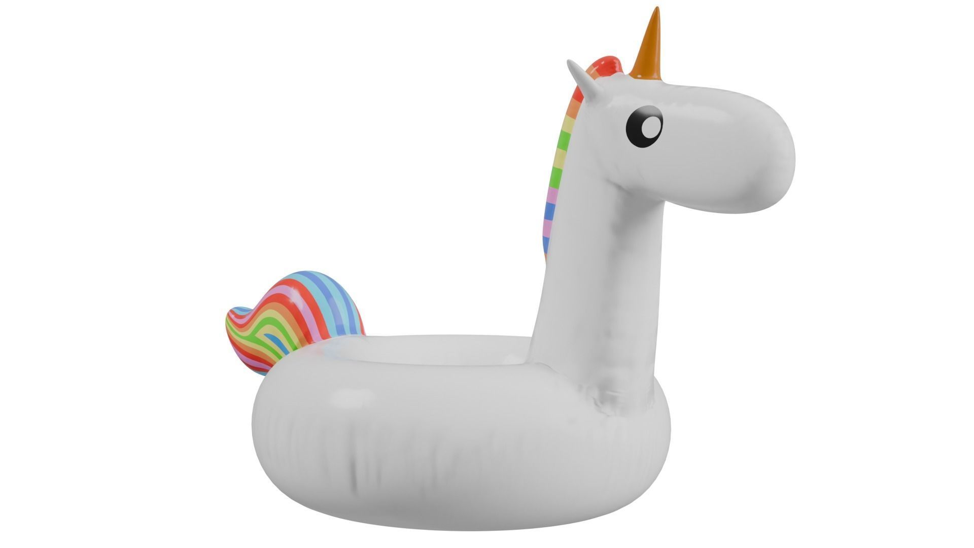 white unicorn pool float 3D model_6