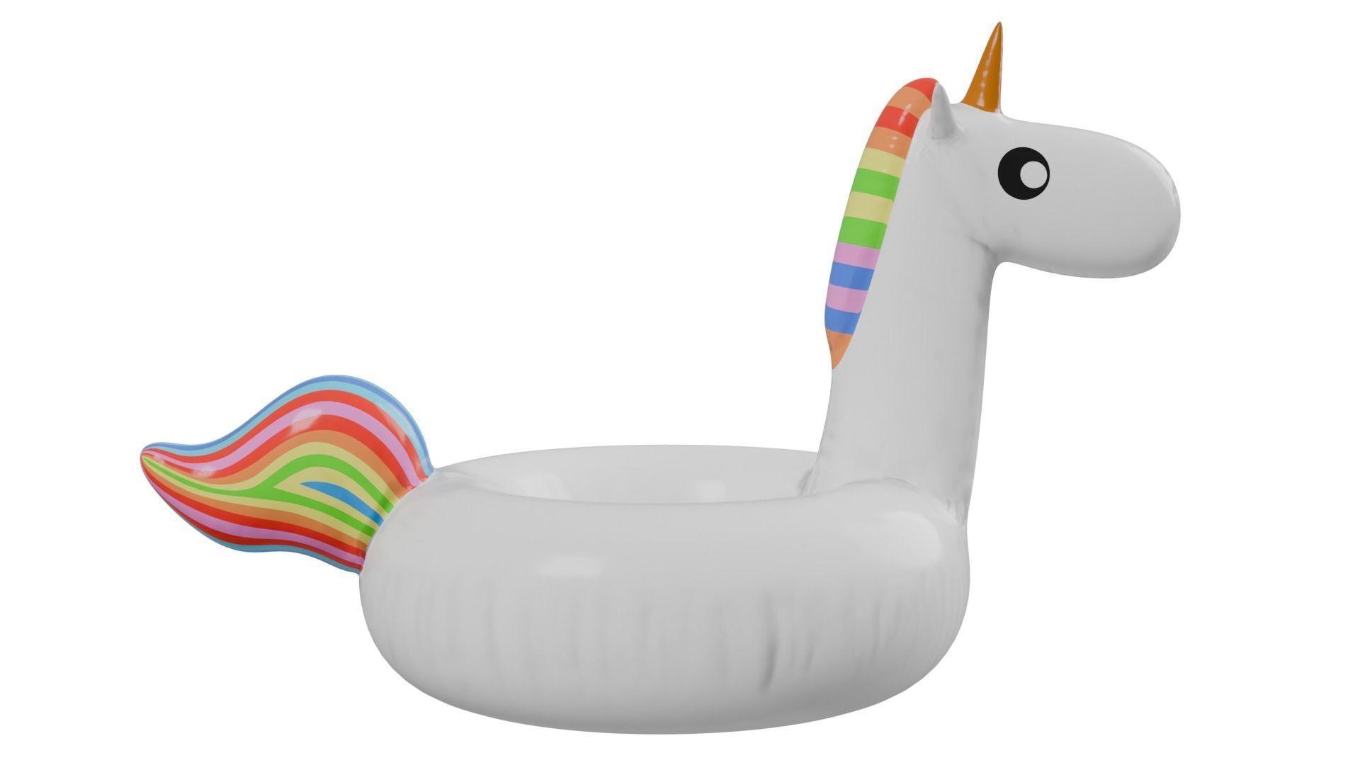 white unicorn pool float 3D model_5