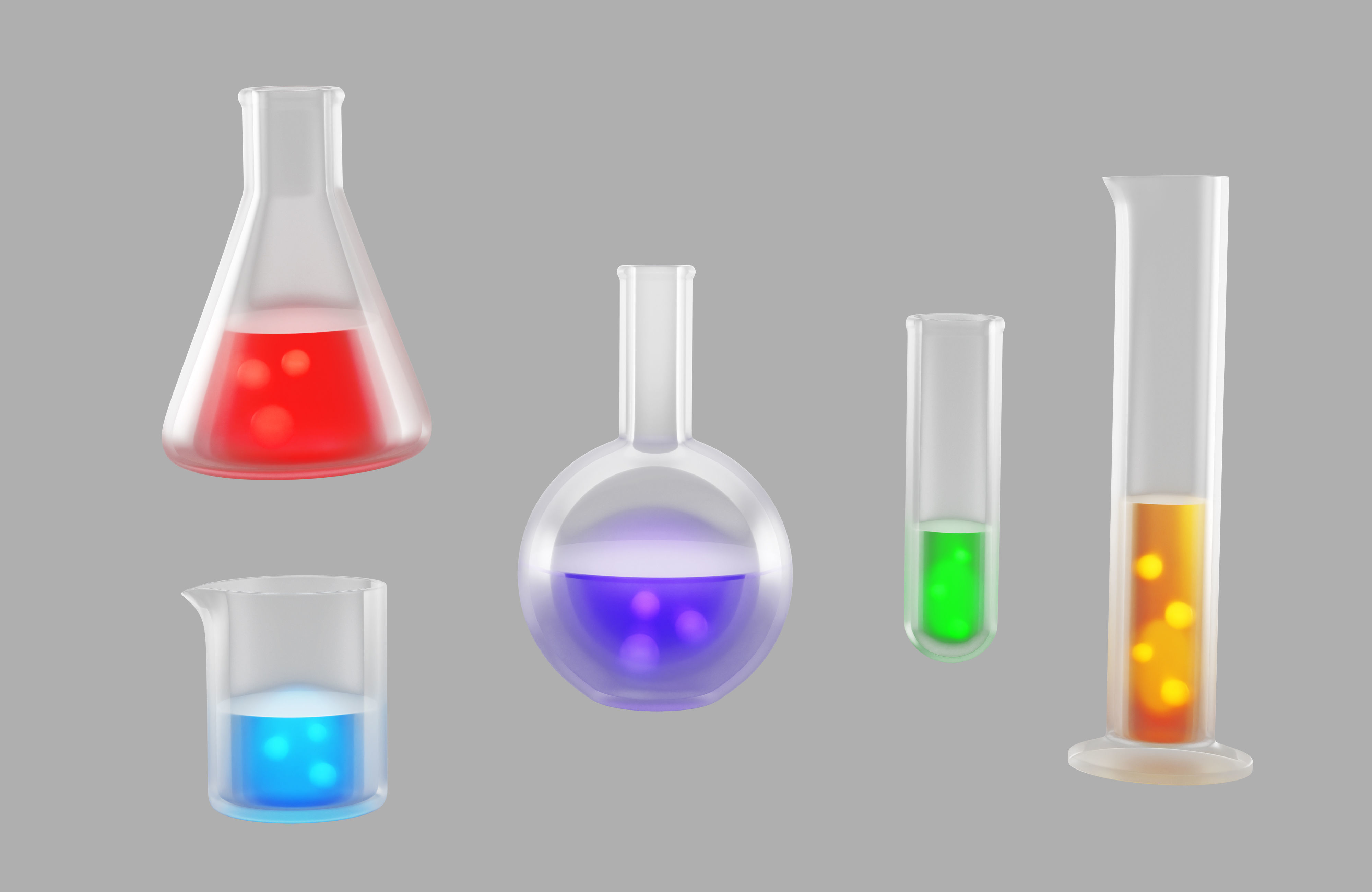 Chemical Elements Set Low-poly 3D model_3